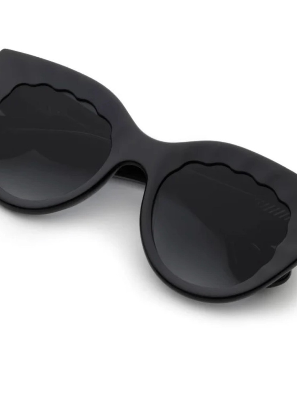 KREWE Black Charlotte Sunglasses with Scalloped Detail